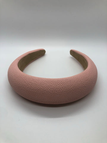 Faux Leather Padded headband- pink