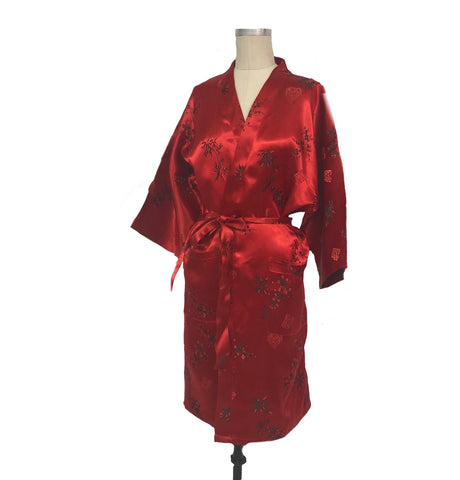 Red Jacquard Kimono